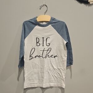 Etsy Bella Canvas Big Brother Raglan Shirt - Blue and White